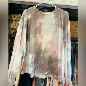 C&C California Pastel Tie-Dye Long Sleeve Top